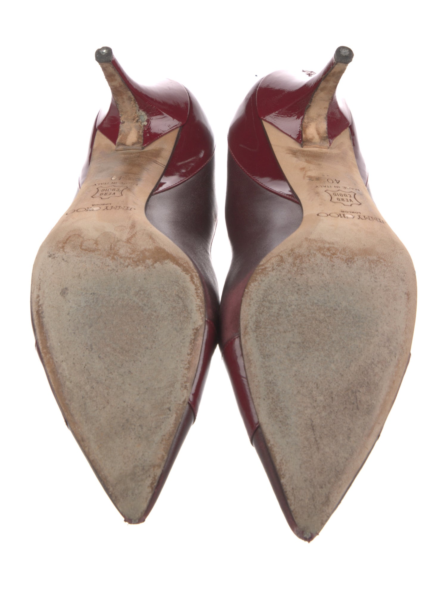 Jimmy Choo Leather Colorblock Pattern Pumps